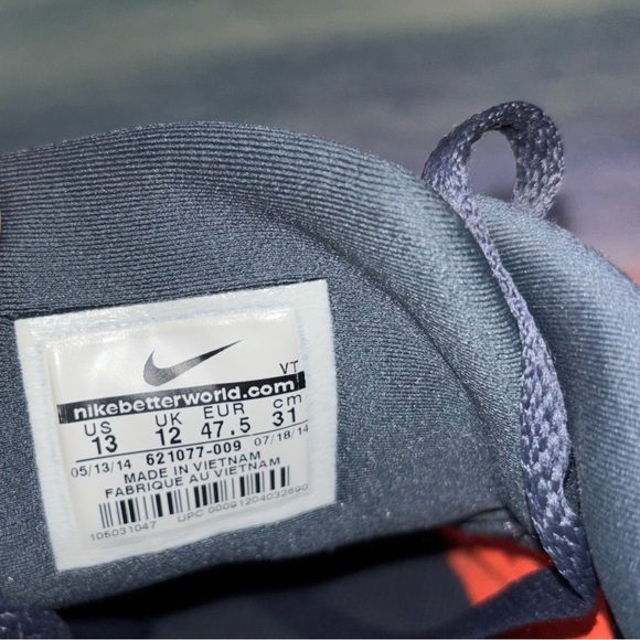 Nike Air Max 2014 Black Violet Atomic Orange Volt Running men’s 13 Training Shoe - Picture 9 of 9